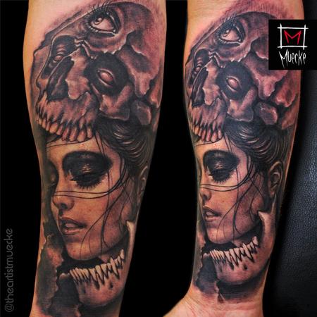 Tattoos - Skull girl eyeball tattoo muecke tattoo  - 94005